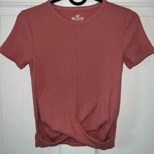Hollister pink twisted t-shirt